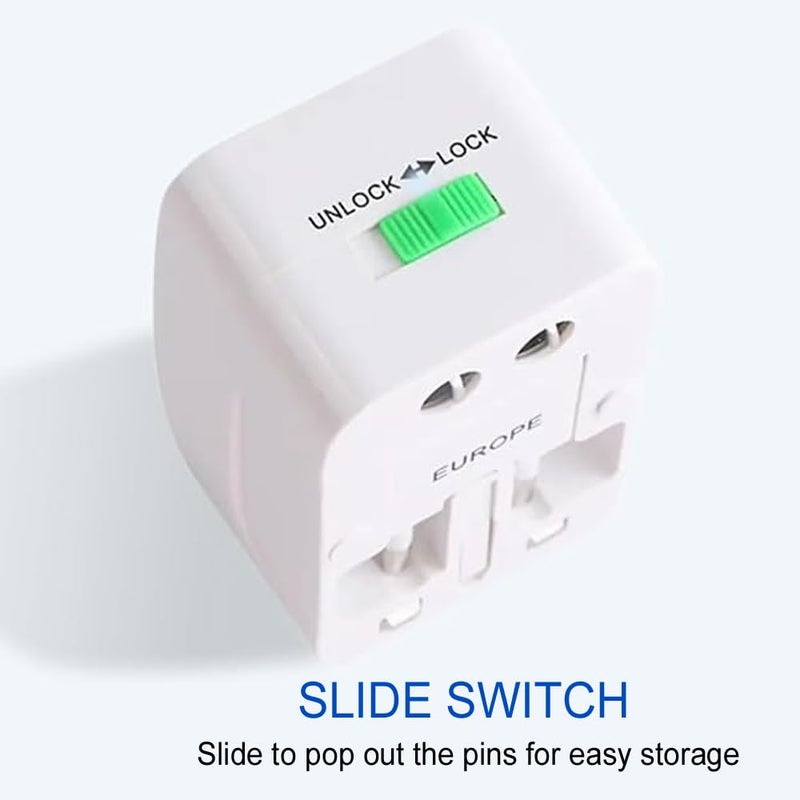 Universal Travel Adapter with Surge ProtectionInternational Power Plug WhitePack of1  - Image 4