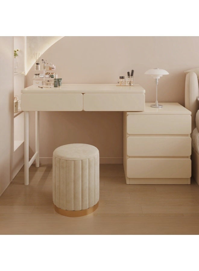 Bedroom Vanity Table, Makeup Table with 5 Drawers, Adjustable Size Dressing Desk for Girls' Bedroom - Multifunctional as Bedside Table, Study Desk & Learning Table,100*40*60cm（Warm White, SZY100） - Image 2