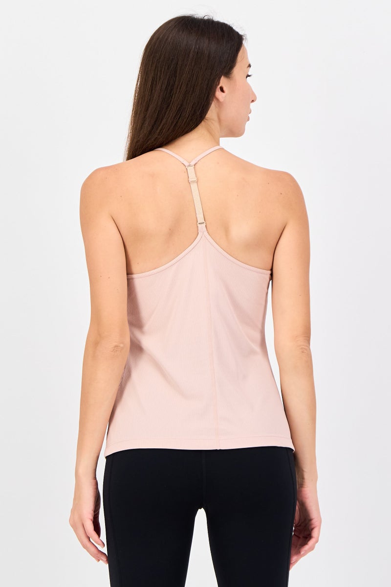 Nike تي شيرت نسائي بدون أكمام بتصميم نحيف، وردي - Image 3