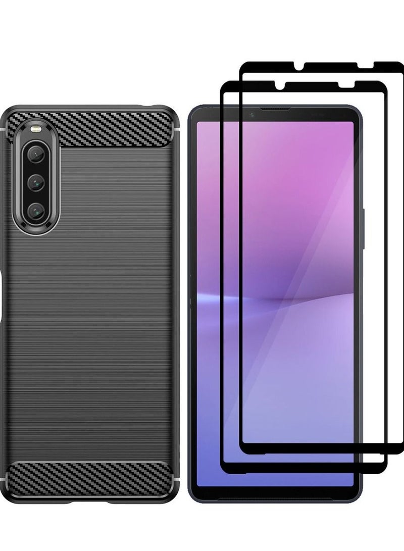CATANES 3 Packs For Sony Xperia 10 V Case and 2 Screen Protectors Soft TPU Bumper Protective Back Cover Black - Image 2