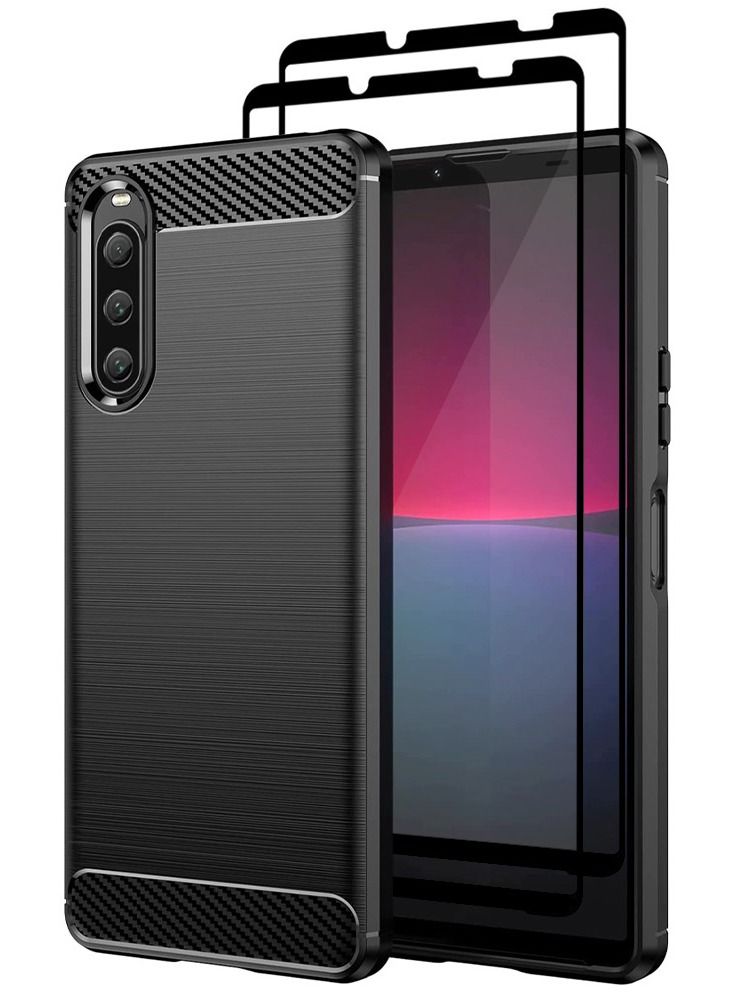 CATANES 3 Packs For Sony Xperia 10 V Case and 2 Screen Protectors Soft TPU Bumper Protective Back Cover Black - Image 3