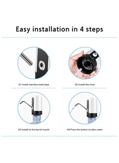 Generic water bottle dispenser 5 gallon water bottle pump usb charging automatic drinking water pump portable electric water dispenser water bottle switch for universal 5 gallon bottle - black  - Image 4
