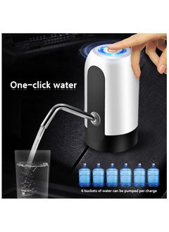 Generic water bottle dispenser 5 gallon water bottle pump usb charging automatic drinking water pump portable electric water dispenser water bottle switch for universal 5 gallon bottle - black  - Image 1