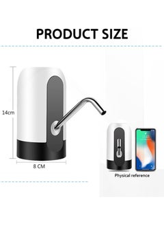 Generic water bottle dispenser 5 gallon water bottle pump usb charging automatic drinking water pump portable electric water dispenser water bottle switch for universal 5 gallon bottle - black  - Image 2