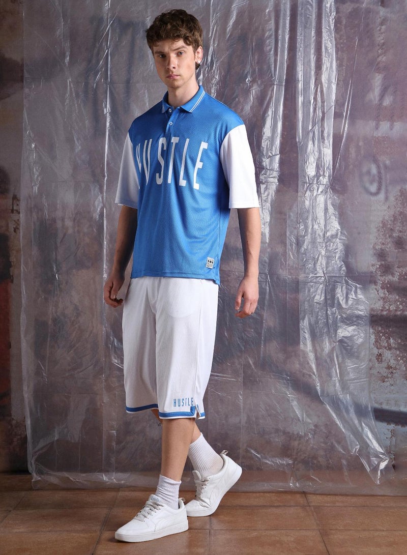 Hubberholme Men Streetletics Printed T-Shirt & Shorts Oversized fit Mesh Co-ord Set - Image 3