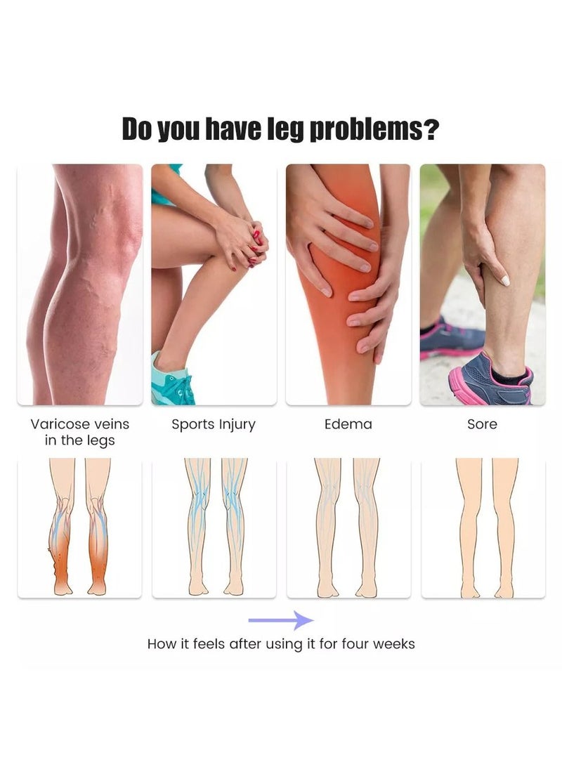 ماركة غير محددة Electric Leg Massager Leg Shaping Wireless Air Compression Heating Calf Massager with 3 Modes 2 Intensities Arm Body Circulation Muscle Relaxation Varicose Veins Physiotherapy (1 pcs)  - Image 5