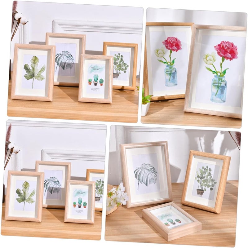 Vintage 10-inch Wooden Photo Display Frames, 2pcs Oak Color Wall-mounted Picture Frames for Living Room Decor and Photo Collage - Image 3