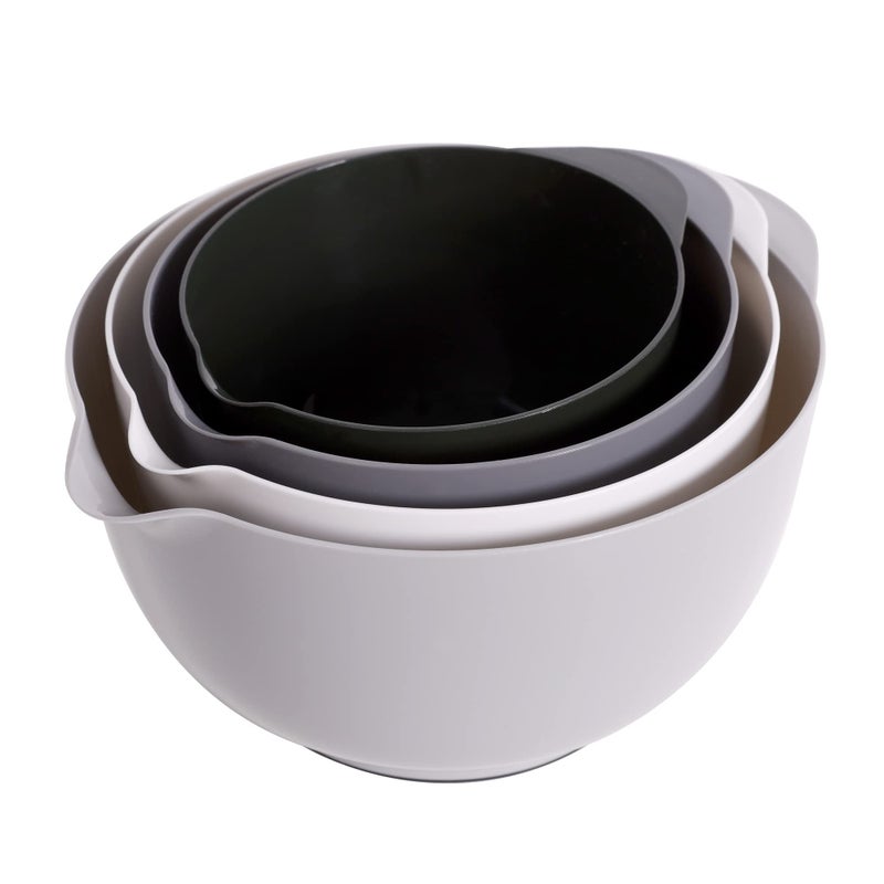 BoxedHome Classic Mixing Bowl Set, BPA Free Plastic, Microwave and Dishwasher Safe (Set of 4, Grey),3.5 quarts - Image 1