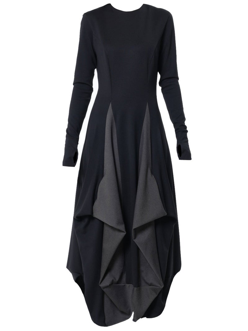 Metamorphoza Long Dress With Draping and Thumbhole Sleeves - Image 2