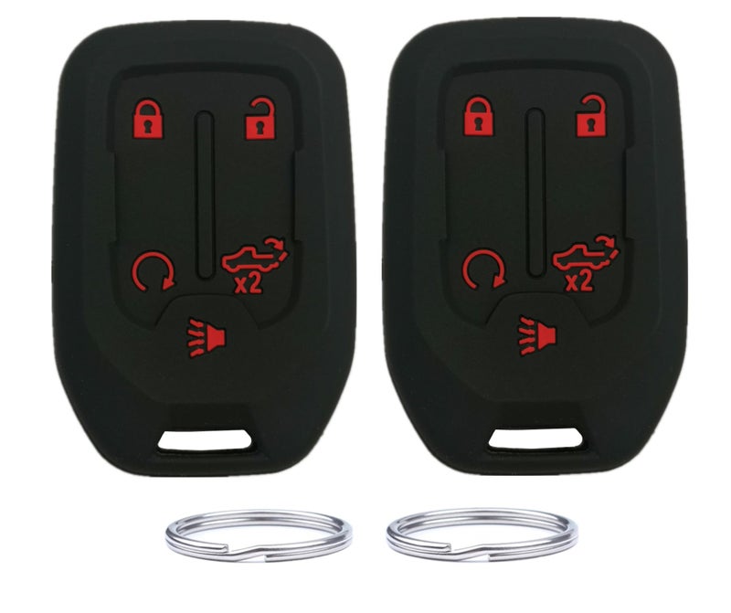 KAWIHEN Silicone Key Fob Cover Compatible with for 2019 2020 2021 Chevrolet Chevy Silverado 1500 2500HD 3500HD GMC Sierra 1500 2500HD 3500HD HYQ1EA 13529632 13591396