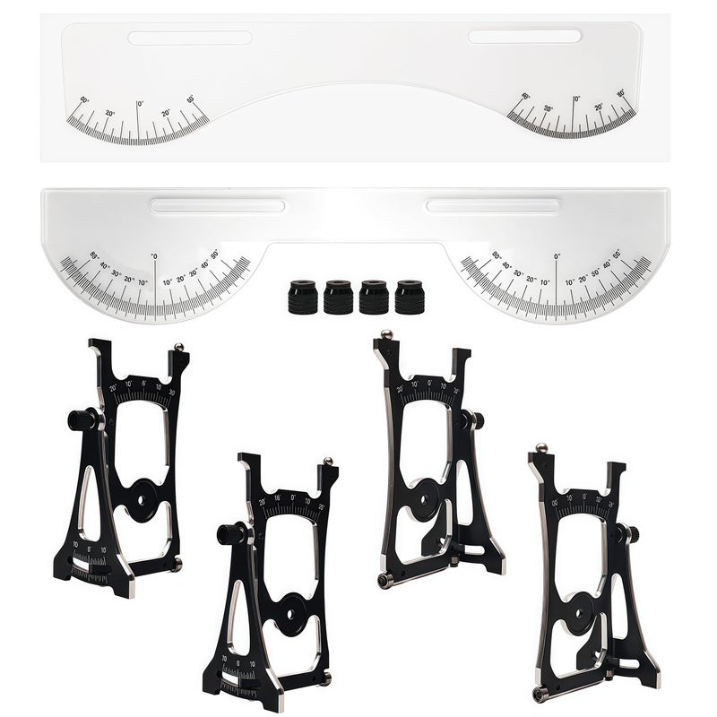 AMK MultiFunctional 110 RC Car Setup System with Two Gauges Aluminum Camber Toe Slip Angle Gauge Suspension Steering Adjustment Tool Alignment Tuning Tool for 110 RC Buggy and On Road Cars - Image 3