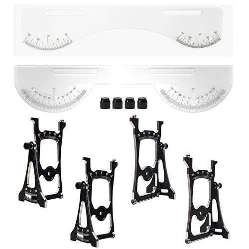 AMK MultiFunctional 110 RC Car Setup System with Two Gauges Aluminum Camber Toe Slip Angle Gauge Suspension Steering Adjustment Tool Alignment Tuning Tool for 110 RC Buggy and On Road Cars - Image 1