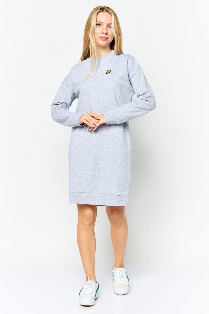 Lyle & Scott Women Brand Logo Mini Dress, Grey - Image 1