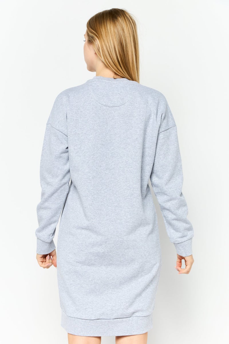 Lyle & Scott Women Brand Logo Mini Dress, Grey - Image 4