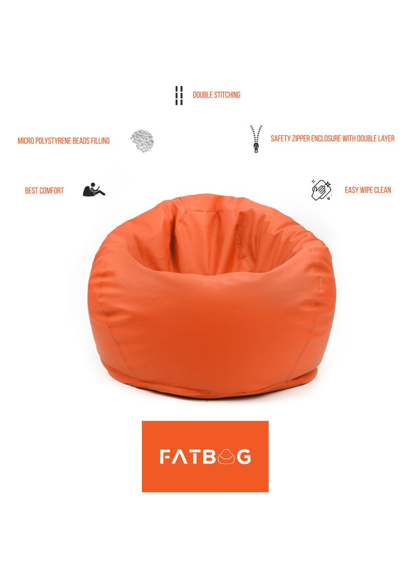 Fatbag Faux Leather Bean Bag with Polystyrene Beads Filling(Orange) - pzsku/Z65BB4948E8491380C75FZ/45/_/1709795863/532aee13-5179-4d1f-9cc7-fafc1b033567