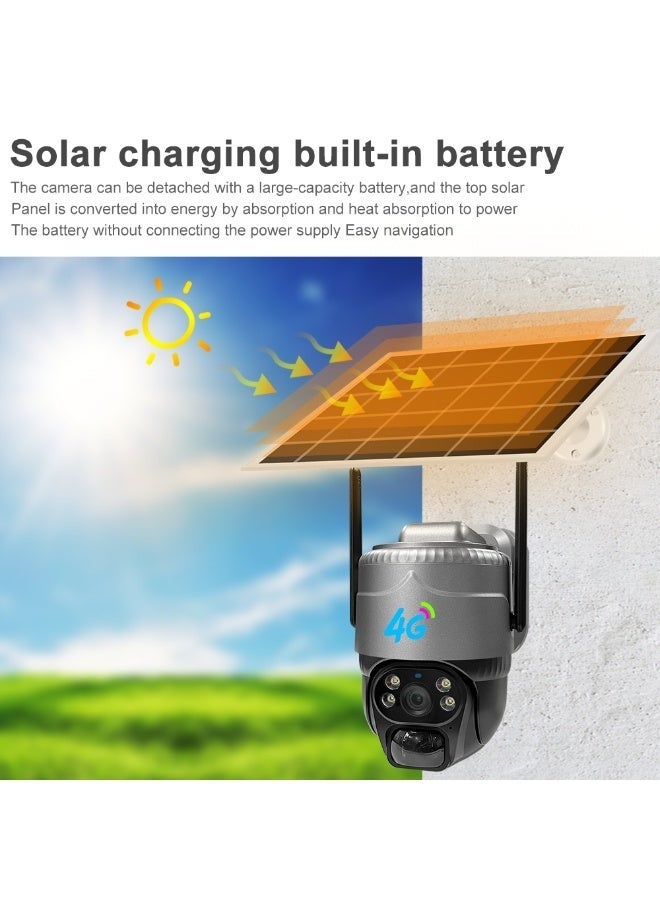 ELTRAZONE VC20 4G Wireless Solar Security Camera 3MP with 8000mAh Battery, 4 Dual-Core LED Lights, PTZ Control, Motion Detection, IP Surveillance for Outdoor Home, Black - Image 2
