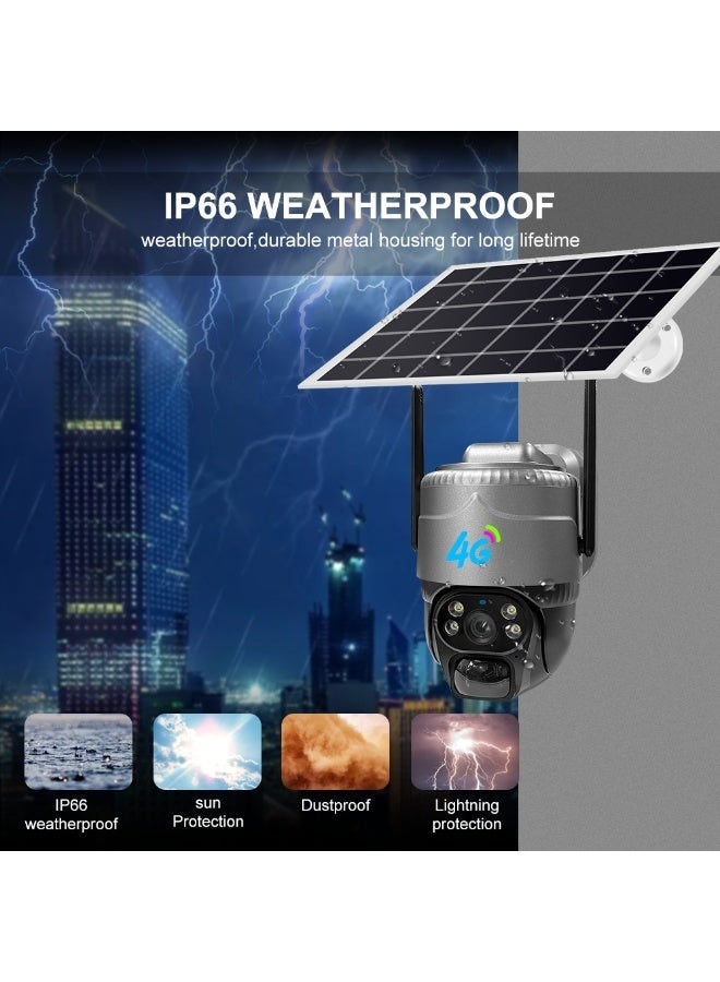 ELTRAZONE VC20 4G Wireless Solar Security Camera 3MP with 8000mAh Battery, 4 Dual-Core LED Lights, PTZ Control, Motion Detection, IP Surveillance for Outdoor Home, Black - Image 3