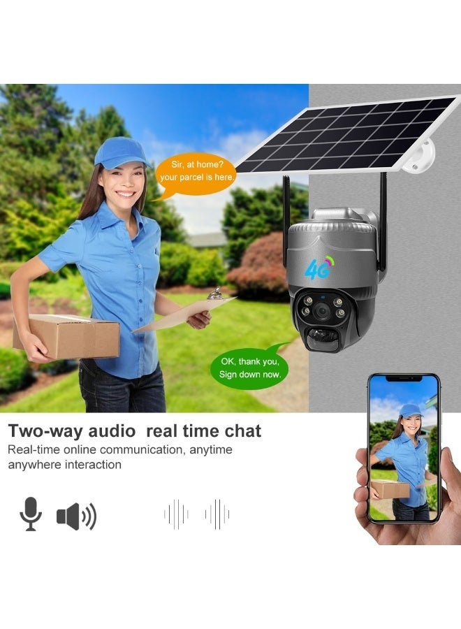 ELTRAZONE VC20 4G Wireless Solar Security Camera 3MP with 8000mAh Battery, 4 Dual-Core LED Lights, PTZ Control, Motion Detection, IP Surveillance for Outdoor Home, Black - Image 5