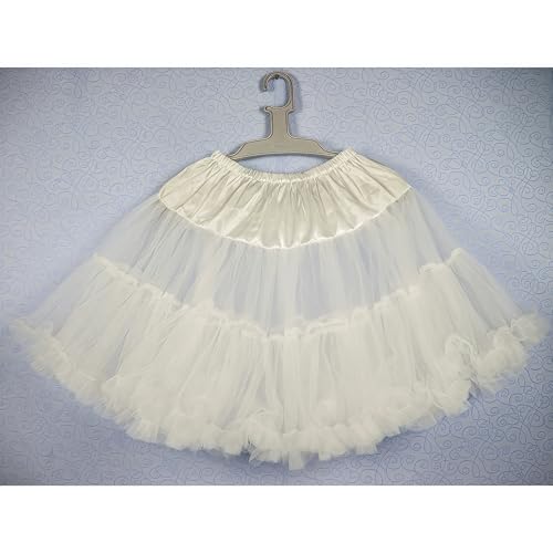 Shimaly Women's Princess Layered Puffy Skirt Mini Tutu Skirt Short Petticoat (S-M, Ivory) - Image 2