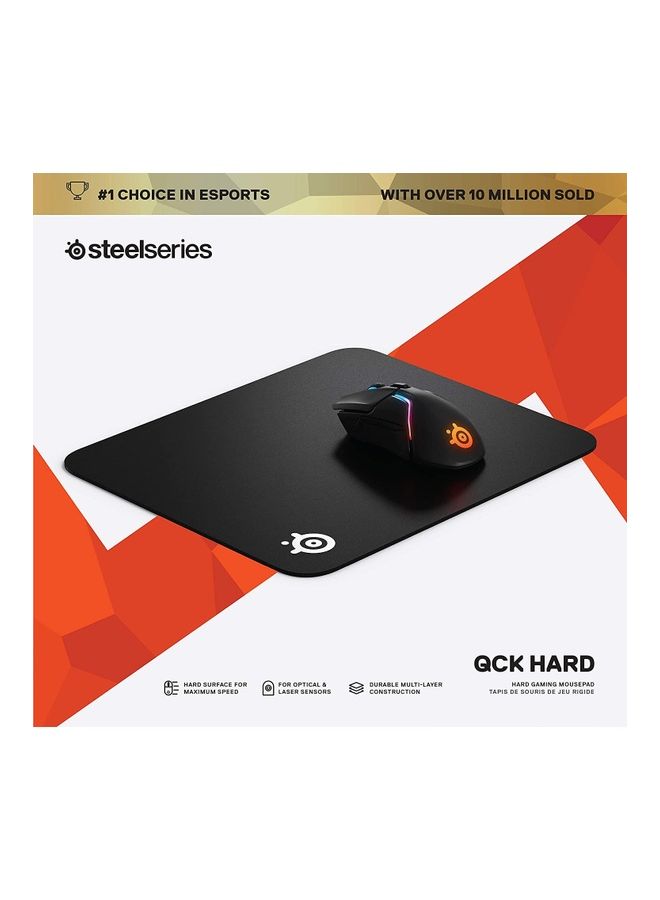 SteelSeries QcK Hard Gaming Mouse Pad - Enhanced Surface Texture - Optimized For Gaming Sensors - Durable Multi-layer construction - Size M - Black - Image 5