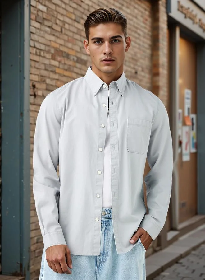 Lee Cooper Regular Fit Collared Shirt with Chest Pocket