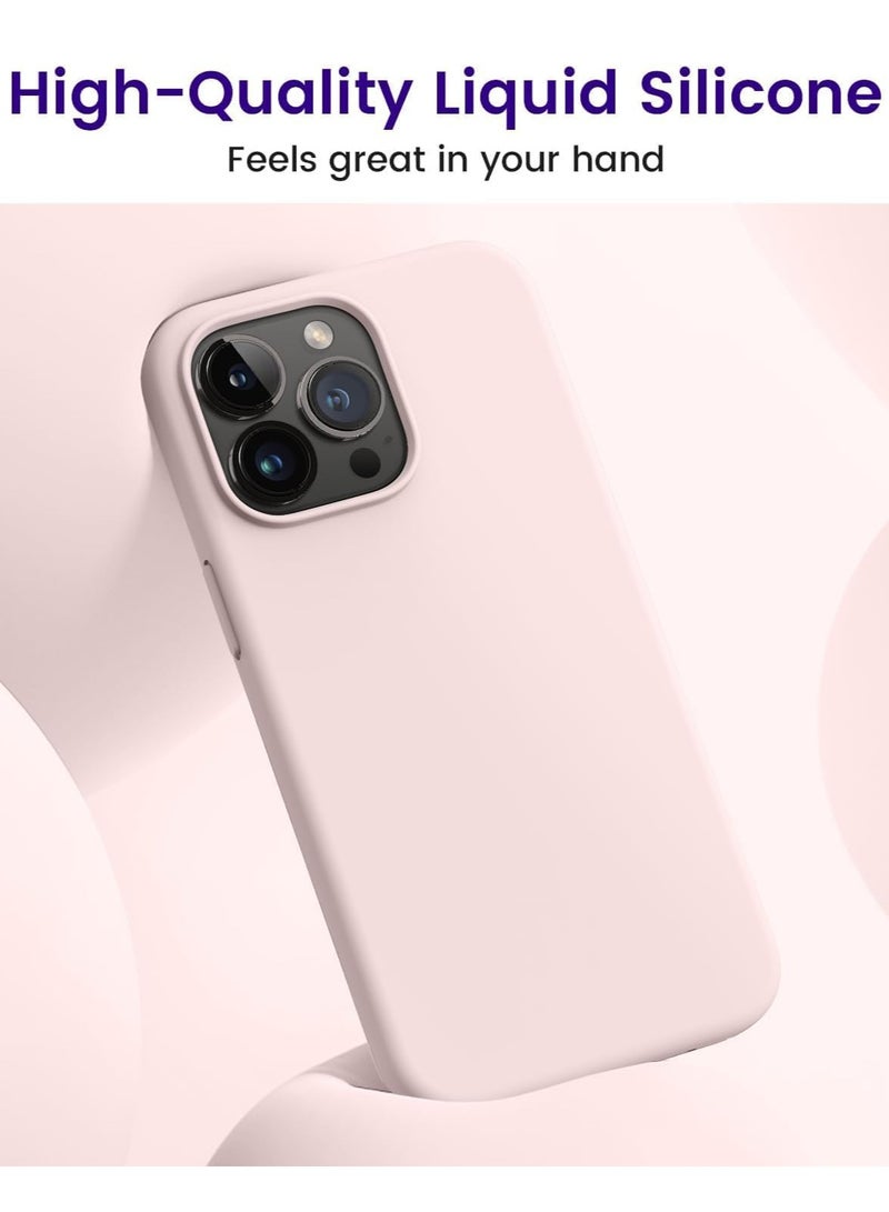 ELTRAZONE iPhone 16 Pro Max Soft Liquid Silicone Gel Case - Full Body Shockproof Protection with Matte Finish & Microfiber Lining (Sand Pink) - Image 4