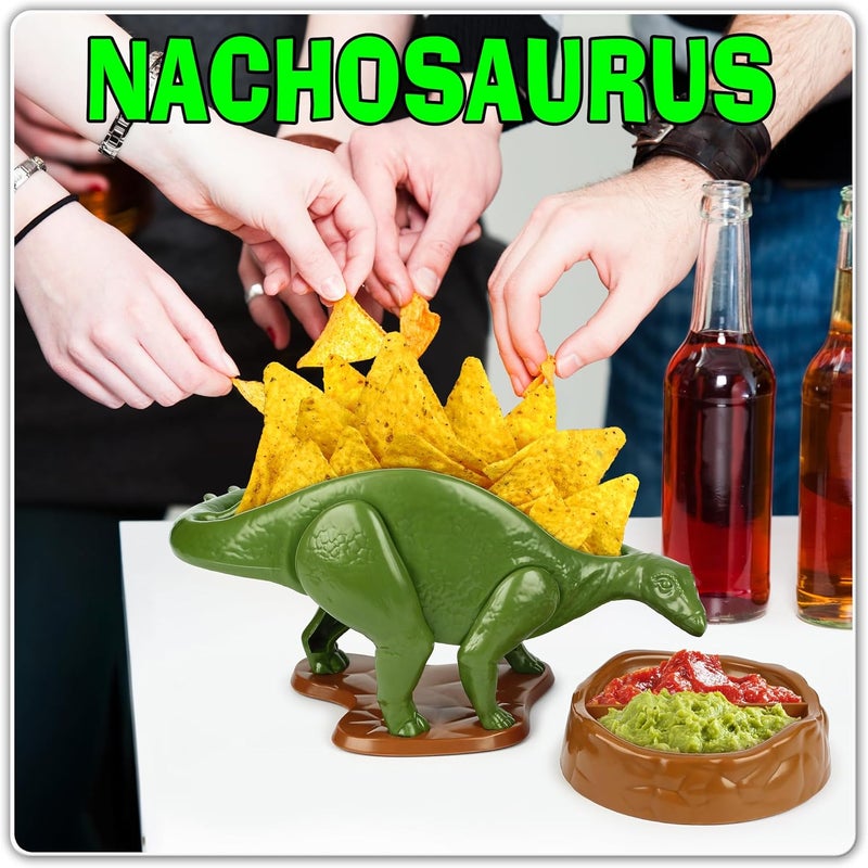 Funwares Original Nachosaurus Snack and Dip Set Dinosaur Nacho Holder - Image 1