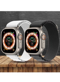 CATANES 2 Pack For Apple Watch Band 49mm 45mm 44mm 42mm Alpine Loop Band Women Men Adjustable with Metal G-Hook Strap for iWatch Ultra Series SE 8/7/6/5/4/3/2/1 Black/White  - Image 2