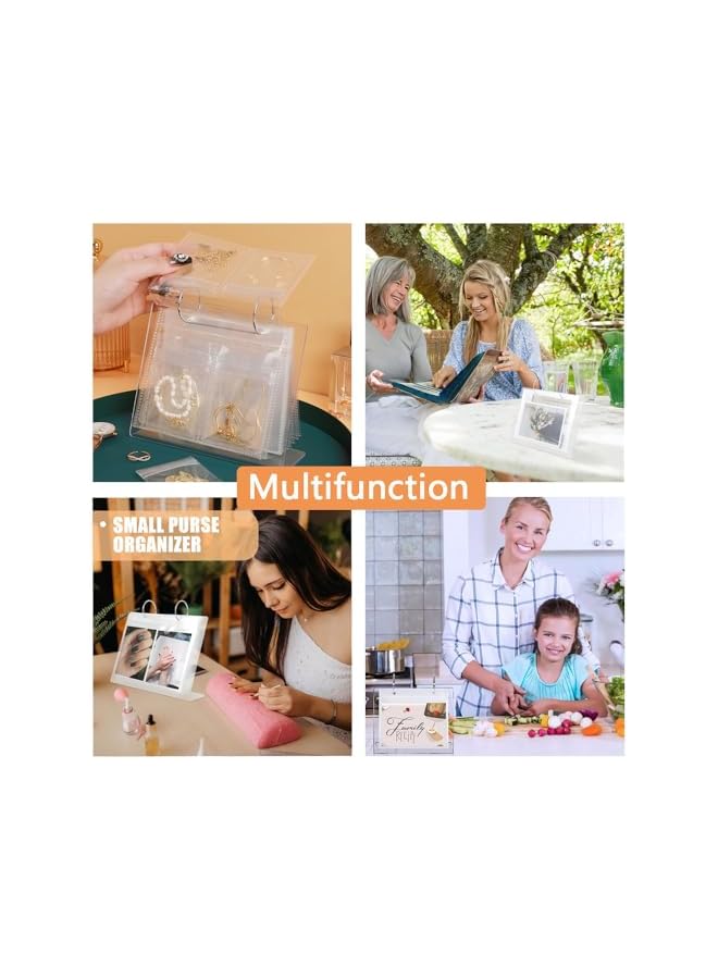 The Bros ألبوم صور مصغر قائم على المكتب بـ 68 جيب، حامل عرض مجوهرات عمودي DIY من الأكريليك خفيف الوزن، حامل عرض صور وبطاقات بريدية للمكتب المنزلي - 3 بوصة - Image 2