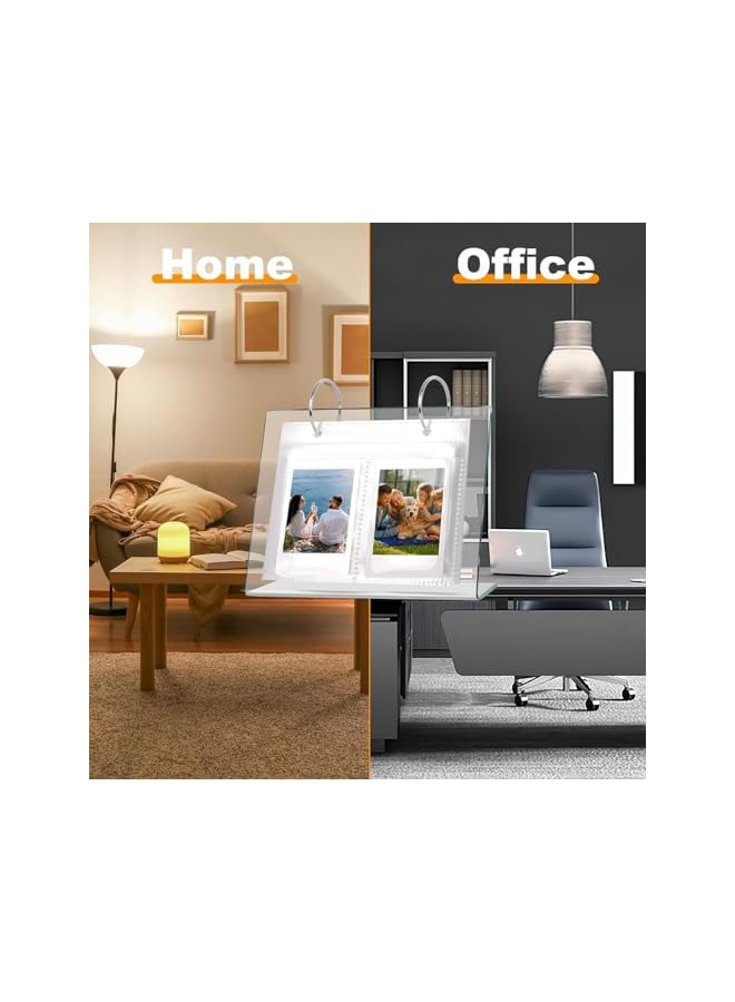 The Bros ألبوم صور مصغر قائم على المكتب بـ 68 جيب، حامل عرض مجوهرات عمودي DIY من الأكريليك خفيف الوزن، حامل عرض صور وبطاقات بريدية للمكتب المنزلي - 3 بوصة - Image 3