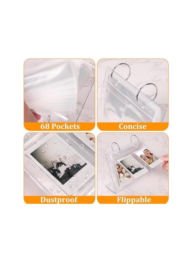 The Bros ألبوم صور مصغر قائم على المكتب بـ 68 جيب، حامل عرض مجوهرات عمودي DIY من الأكريليك خفيف الوزن، حامل عرض صور وبطاقات بريدية للمكتب المنزلي - 3 بوصة - Image 4