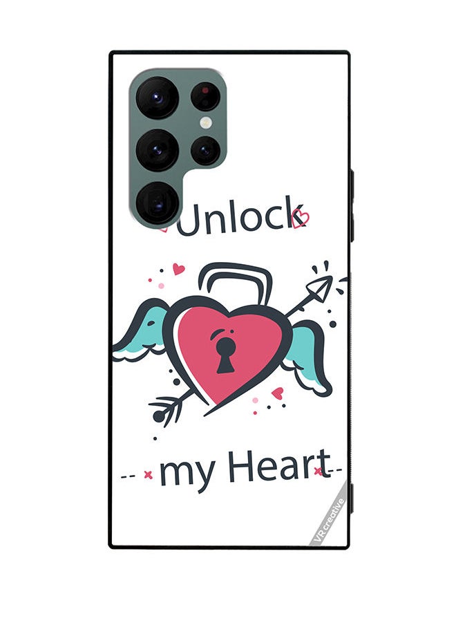 VR CREATIVE Protective Case Cover For Samsung Galaxy S22 Ultra 5G Unlock My Heart Design Multicolour  - Image 1