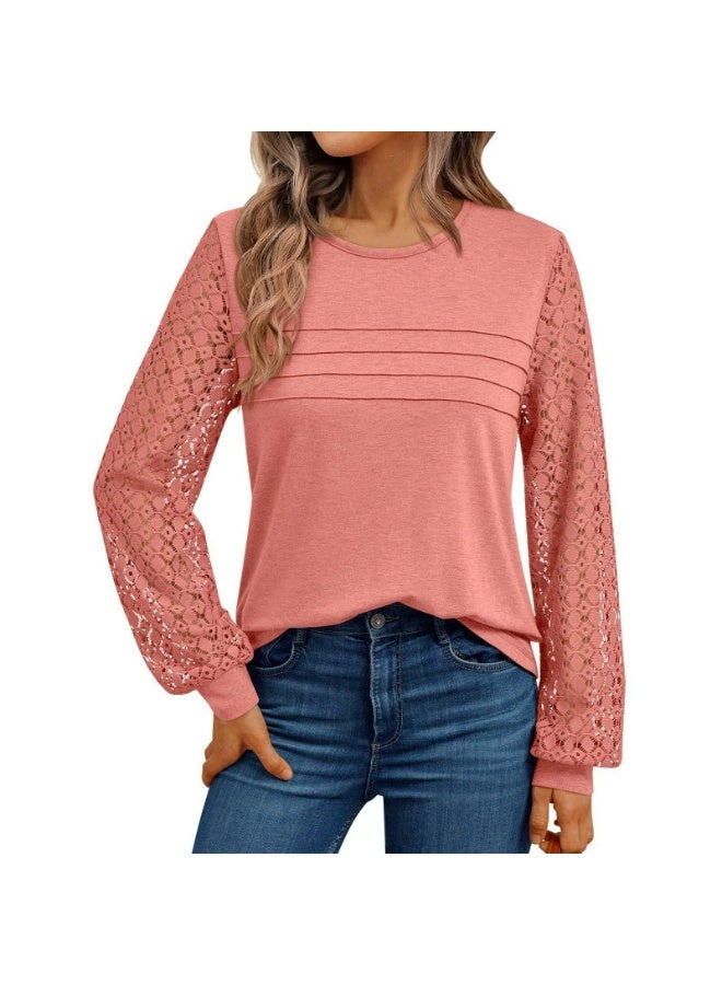 general AUTOMET Women's Long Sleeve Tops Dressy Casual Shirts 2025-2026 Fall Outfits Lace Business Blouses Cute T-Shirts Work Clothes - Image 1