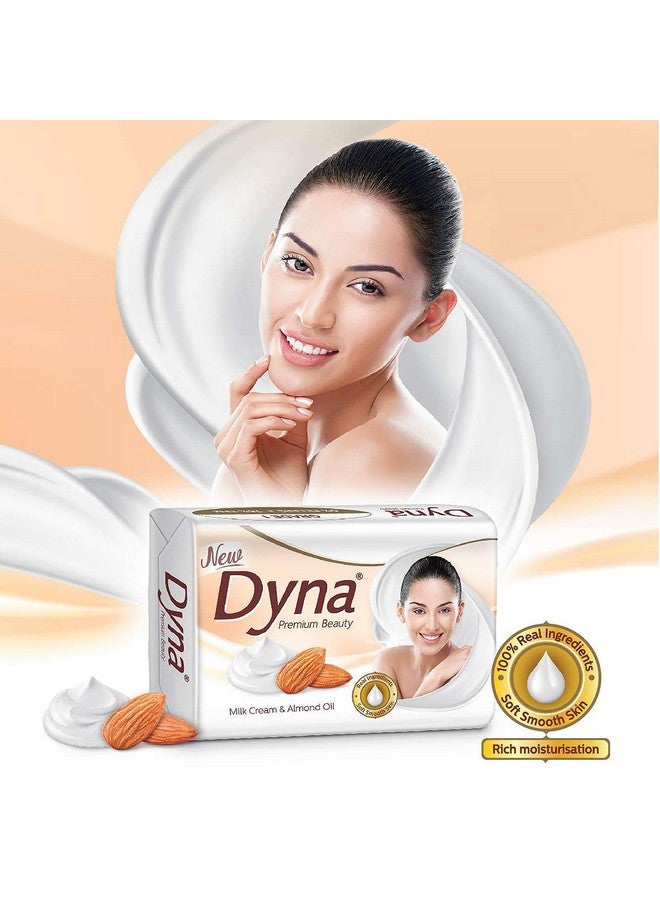 DYNA صابون الاستحمام دينا كريمة الحليب ومستخلصات زيت اللوز 100 جرام × 5 صابون من الدرجة الأولى مع 76% TFM - Image 4