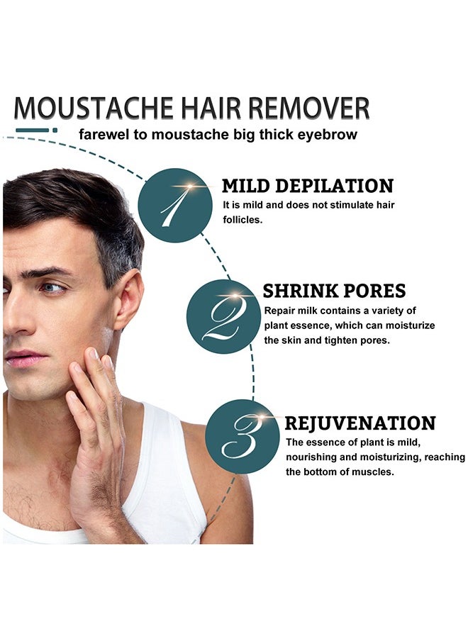 EELHOE - Moustache Hair Remover Cream, Hair Remover For Men, Fast And Effective Hair Remover For Men's Underarm, Chest, Back, Legs And Arms 50G - Image 1