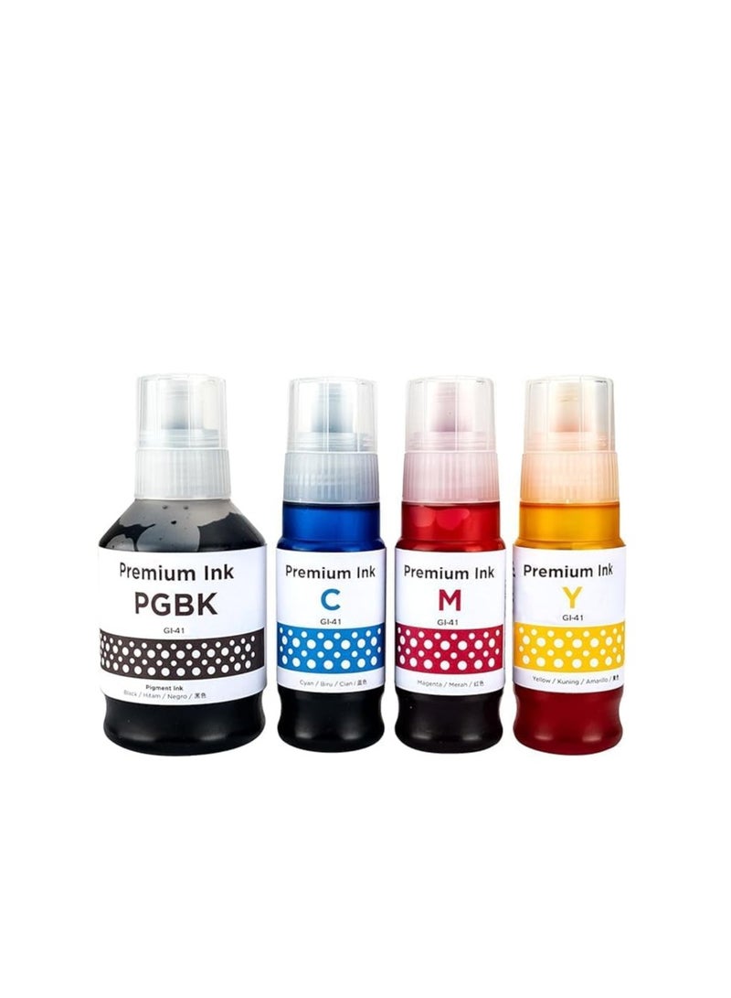 Terabyte GI- 41 ink set 4-Pack (PigmentBlack Cyan Magenta Yellow) GI 41 Compatible for CANON PIXMA G1420/G2420/G2460/G3420/G3460 - Image 2