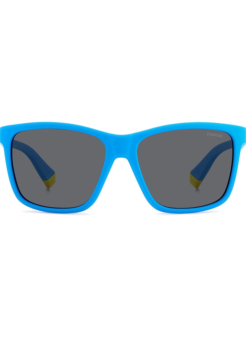 Polaroid Kids Unisex Polarized Rectangular Sunglasses - Pld 8057/S Blue Millimeter - Lens Size: 50 Mm  - Image 3