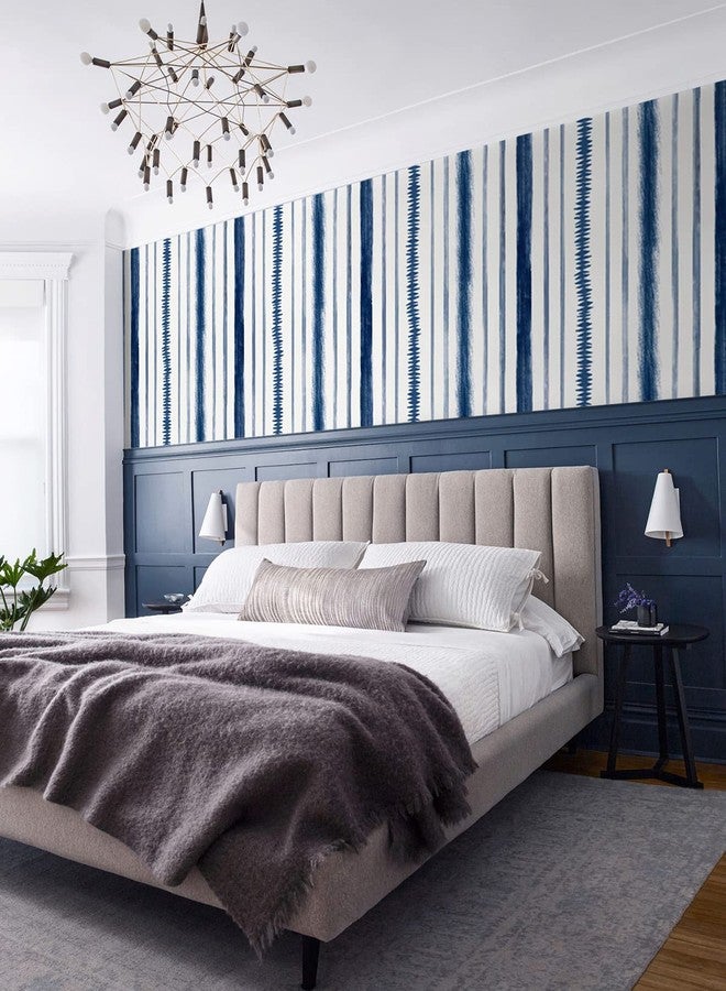 Timeet Blue and White Wallpaper Line Peel and Stick Wallpaper 17.3 "x 78.7" Geometric Stripe Contact Paper Self Adhesive Removable Wallpaper for Bedroom Living Room Decor - Image 5