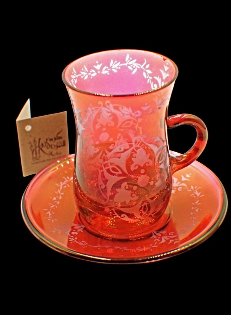 KuduArts Tea Cups With saucer glass 6 Pieces - Image 3