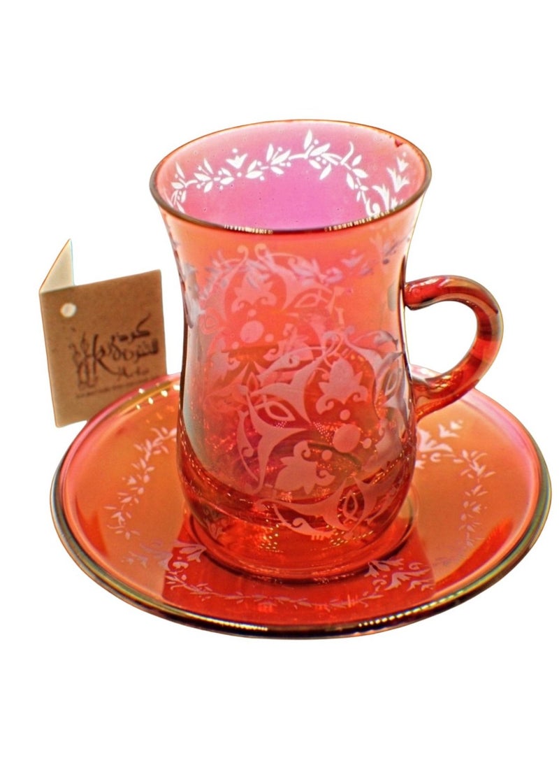 KuduArts Tea Cups With saucer glass 6 Pieces - Image 2