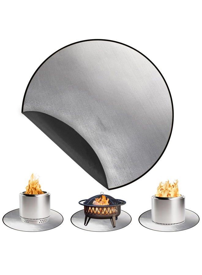 DocSafe 36" Round Fireproof Mat Fire Pit Mat Grill Mat,Heat Insulated 4 Layers Fire Pit Pad for Patio,Deck,Grass,Lawn,Heat Shield,Fire Resistant Pad for Outdoor,Fire Pit Accessories,Easy to Clean - Image 1