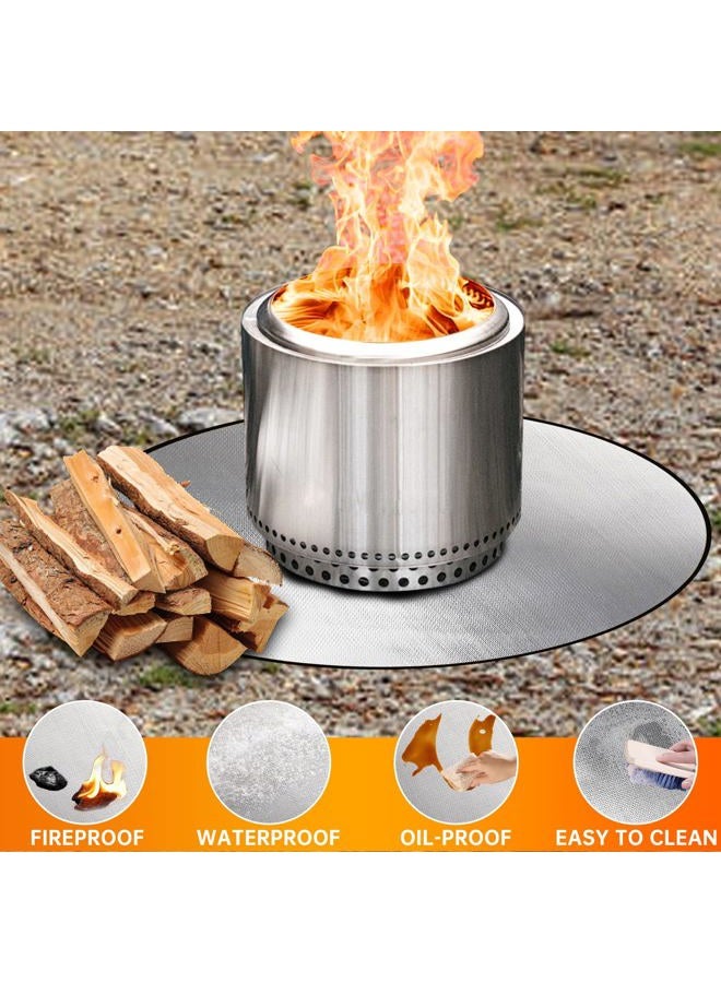 DocSafe 36" Round Fireproof Mat Fire Pit Mat Grill Mat,Heat Insulated 4 Layers Fire Pit Pad for Patio,Deck,Grass,Lawn,Heat Shield,Fire Resistant Pad for Outdoor,Fire Pit Accessories,Easy to Clean - Image 2