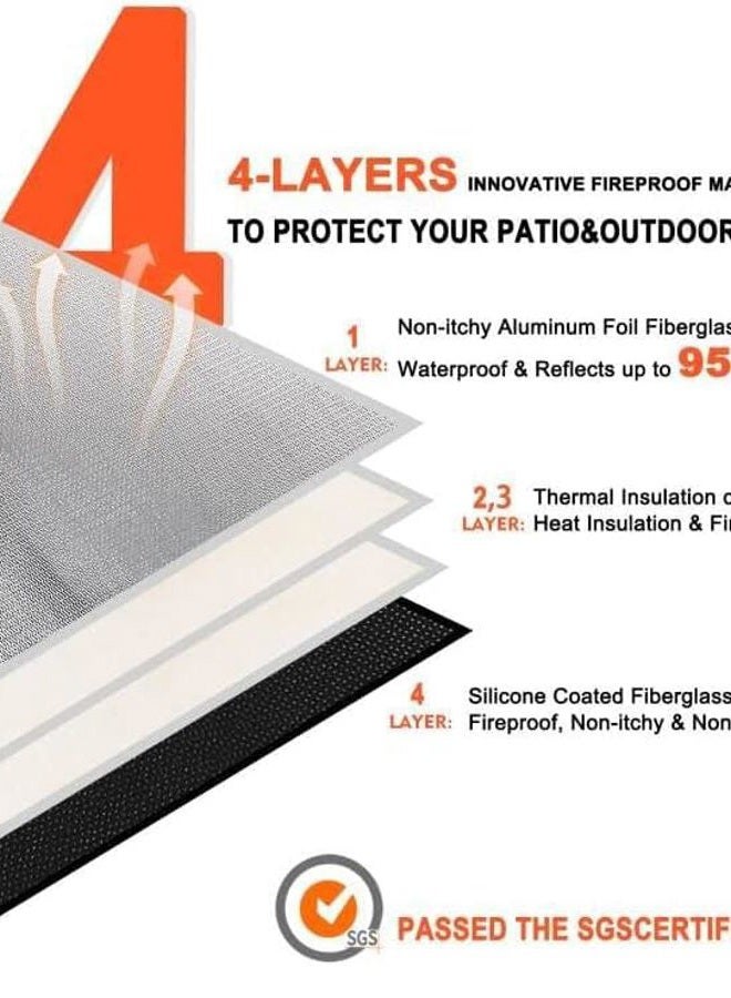 DocSafe 36" Round Fireproof Mat Fire Pit Mat Grill Mat,Heat Insulated 4 Layers Fire Pit Pad for Patio,Deck,Grass,Lawn,Heat Shield,Fire Resistant Pad for Outdoor,Fire Pit Accessories,Easy to Clean - Image 3