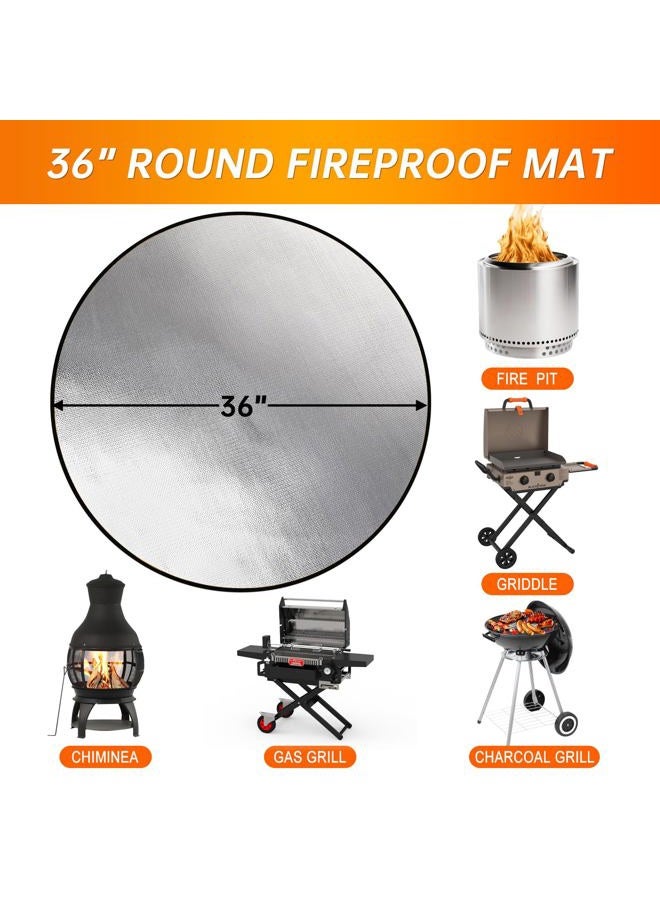 DocSafe 36" Round Fireproof Mat Fire Pit Mat Grill Mat,Heat Insulated 4 Layers Fire Pit Pad for Patio,Deck,Grass,Lawn,Heat Shield,Fire Resistant Pad for Outdoor,Fire Pit Accessories,Easy to Clean - Image 4