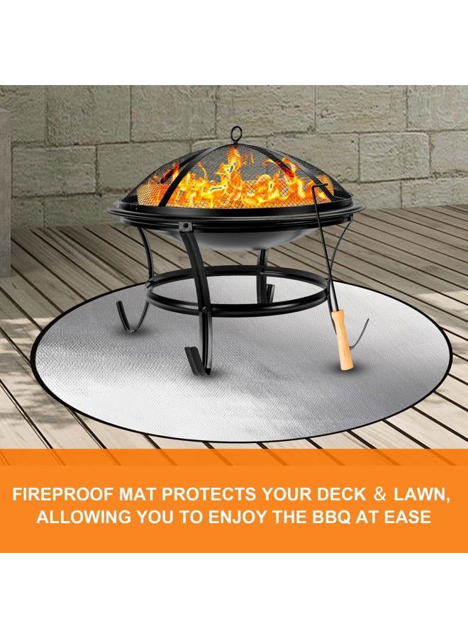 DocSafe 36" Round Fireproof Mat Fire Pit Mat Grill Mat,Heat Insulated 4 Layers Fire Pit Pad for Patio,Deck,Grass,Lawn,Heat Shield,Fire Resistant Pad for Outdoor,Fire Pit Accessories,Easy to Clean - Image 5