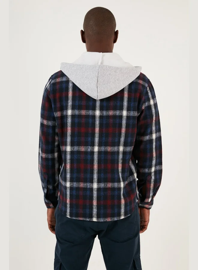 Buratti Buratti Plaid Double Pocket Hooded Lumberjack Shirt Men's SHIRT CF22W2650