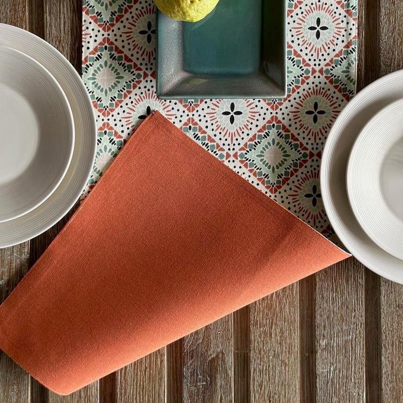 Oak & Lily Oak Lily Table Runner in Multicolour Ethnic Print 100 Cotton Washable AntiSkid European Quality 34x180 cm Ideal for 4 Seater 6 Seater Dining and Center Tables - Image 3