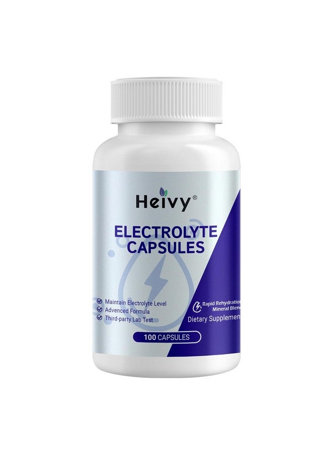 Heivy Electrolyte Capsules, Electrolytes Salt Tablets with Sodium and Potassium, Hydration Salt Pills, Keto & Low Carb Friendly Hydration Supplement, Vegan, Non-GMO - 100 Count (Size 0) - Made in USA - Image 1