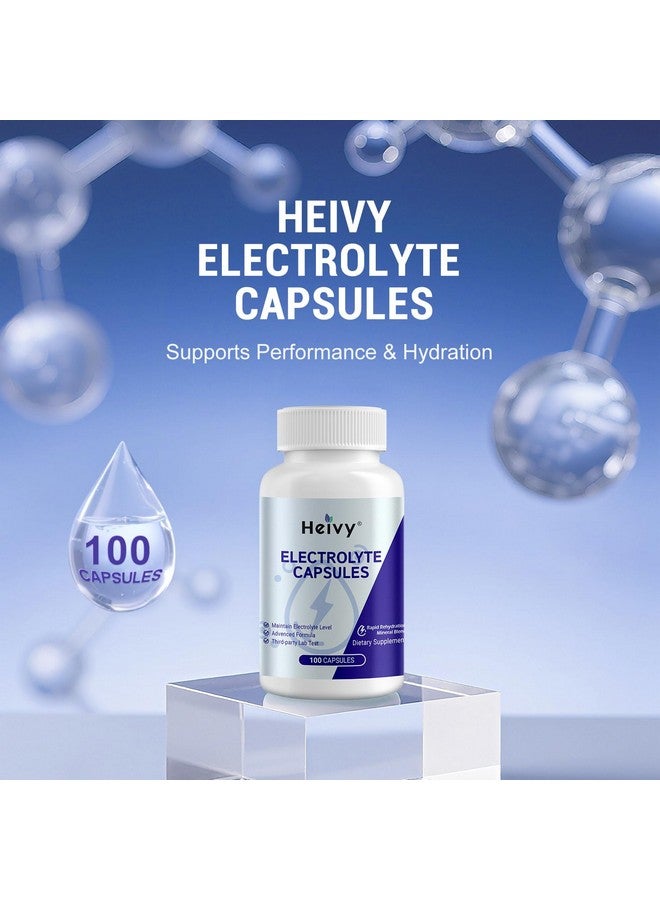 Heivy Electrolyte Capsules, Electrolytes Salt Tablets with Sodium and Potassium, Hydration Salt Pills, Keto & Low Carb Friendly Hydration Supplement, Vegan, Non-GMO - 100 Count (Size 0) - Made in USA - Image 3