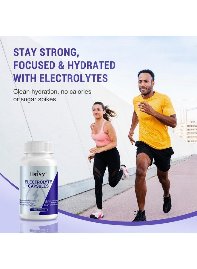Heivy Electrolyte Capsules, Electrolytes Salt Tablets with Sodium and Potassium, Hydration Salt Pills, Keto & Low Carb Friendly Hydration Supplement, Vegan, Non-GMO - 100 Count (Size 0) - Made in USA - Image 4